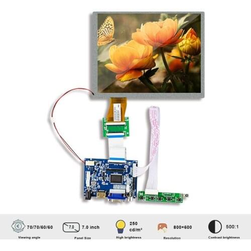 Original AUO A070SN01 V.0 Resolution 800×600 Lcd Display Screen With Board 7.0 Inch TTL Interface 60 pins FPC