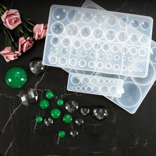 Gem Patch Silicone Mold Semicircular Dried Flower Epoxy Resin Jewelry Craft Accessories Mould Home Supplies