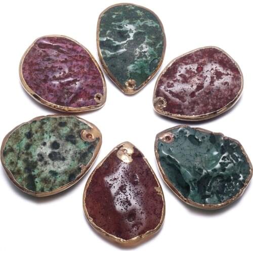 Natural Stone Pendant Irregular Drop-shaped Agates Pendant For Jewelry Making DIY Necklace Bracelet Anklet Accessory