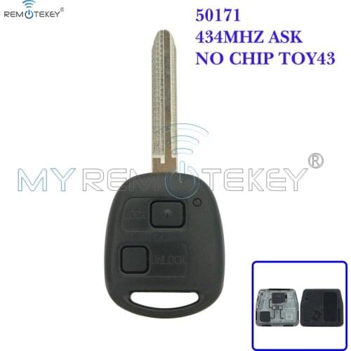 Remtekey Denso( not Valeo) Remote key fob 2 button TOY43 blade 434mhz no chip for Toyota Land Cruiser FJ Cruiser 1998-2010