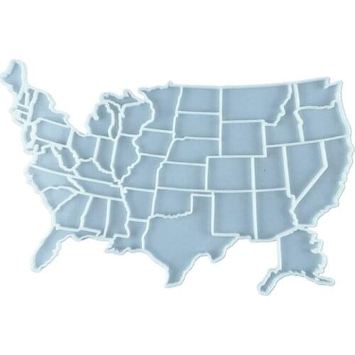 Silicone Jewelry Tray Epoxy Resin Casting Mold US Map Mat Teapot Mat Tray Mold for Jewelry Making Table Wine Tray AXYD