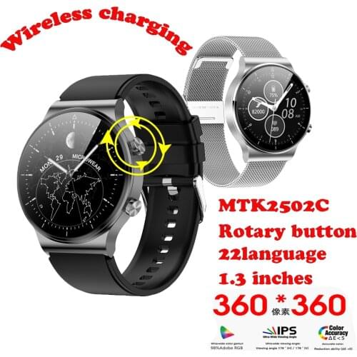 New M2pro Smartwatch Heart Rate Detection Rotary Button Wireless Charging Bluetooth Call Smart Watch 360 * 360 Pixels Screen