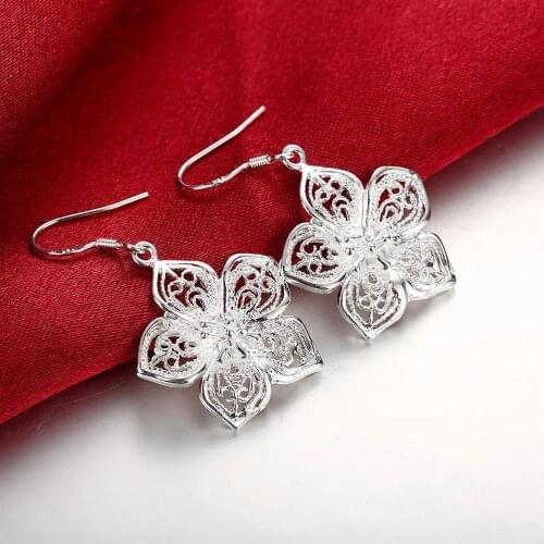 Special offer top Quality Jewelry 925 Sterling Silver Earring Fashion Retro Flowers earrings for women luxury Gift Wedding party