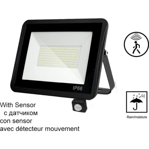 220V 10-100W LED FloodLight Spotlight Exterior Street wall reflector Lamps LED Lights Bright Wireless Motion Sensor Garden Decor