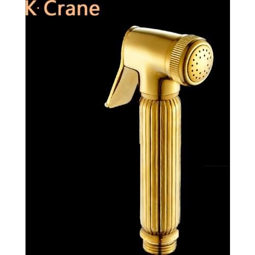Gold WC Toilet Bidet Anal Ass Cleaner Handheld Butt Sprayer Health Shower Gun High Pressure Copper Faucet Modern Luxury Faucets
