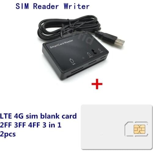 MCR3516 SIM Reader Writer Mini Nano Micro 2FF, 3FF, 4FF SIM Card Programmable Blank LTE USIM 4G Card WCDMA GSM with Sim software