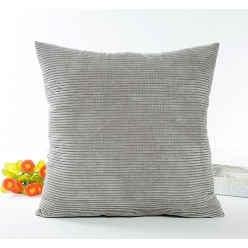 Corduroy Square Solid Print Sofa Bed Home Decoration Festival Pillow Case Cushion Cover 45x45cm