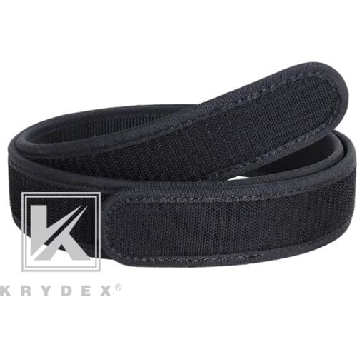 KRYDEX 1.5" Buckleless Hook Duty Inner Belt Loopback Hook Tactics Hunting Shooting Nylon Liner Inner Belt Accessories BK S-XXL