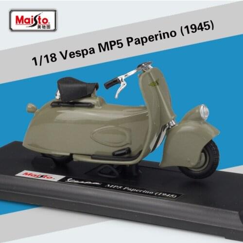 Welly 1:18 Diecast MP5 Paperino 1945 High Simulator Motorcycle Bike Scooter Motorbike Alloy Metal Model