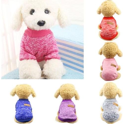 Winter Warm Woolen Yarn Dog Sweater Pullover Cat Jacket Coat Pet Clothes Supply Windproof Cuff Design Fashion