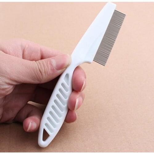 1 X Pet Dog Cat Puppy Flea Comb Grooming Pin Brush White