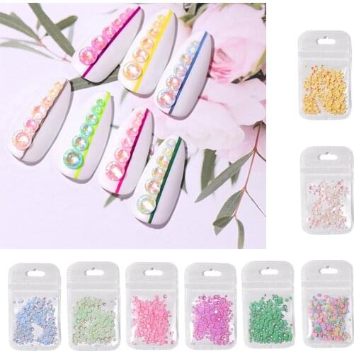 1 Bag(250pcs) Nail Art Tips Stickers 3D Glitter Sequins Manicure DIY Decor