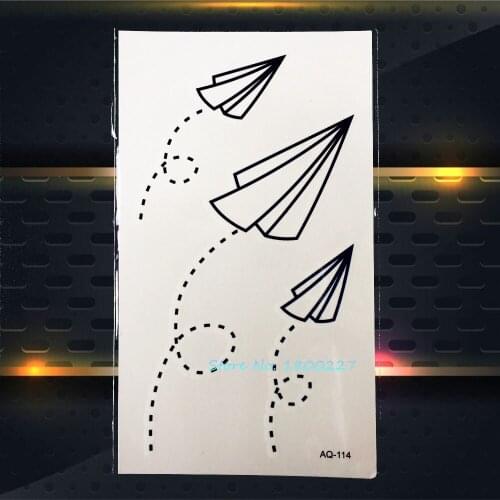 1PC Cute Paper Plane Temporary Tatoo Stickers Kids PAQ-114 Children School Tattoos Paste Non Toxic Fake Waterproof Tattoo Gifts