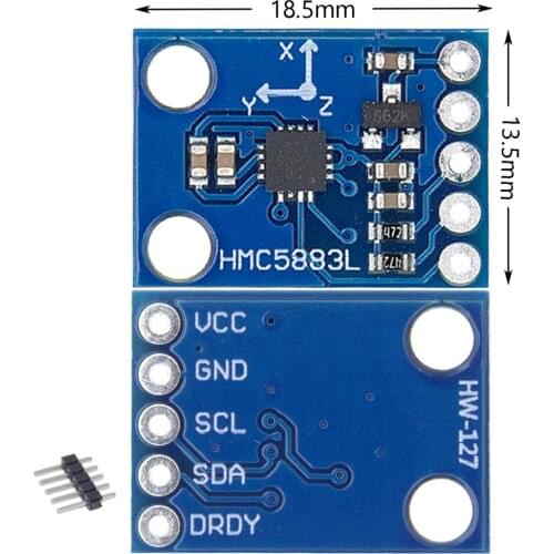 1 Piece GY-273 GY273 QMC5883L Module Triple Axis Compass Magnetometer Sensor 3V-5V I42