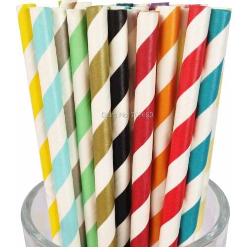 10500pcs Free DHL/FEDEX shipping Paper Straws, Striped Paper Straws, Drinking Paper Straws 304 colors mix 25pcs/pack