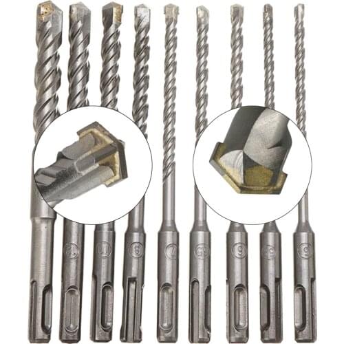 1pcs260mm Electric Hammer Drill Bits 6/8/10/12/14/16mm Cross / A Type Tungsten Steel Alloy SDS Plus for Masonry Concrete Rock