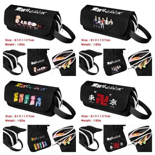 2021 Tokyo Revengers Classic Pocket Pen Pencils Case Fold Canvas Stationery Storage Bag Organizer for Cosmetic Travel Student