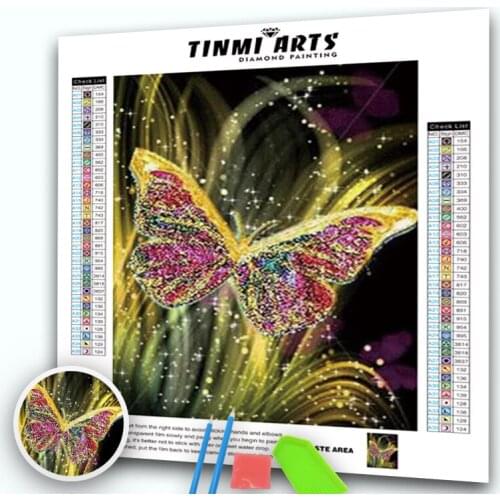5D Fantasy Butterfly Full Round Diamond Painting Animal Pattern Diamond Embroidery Christmas Gift Art Wall Home Decor