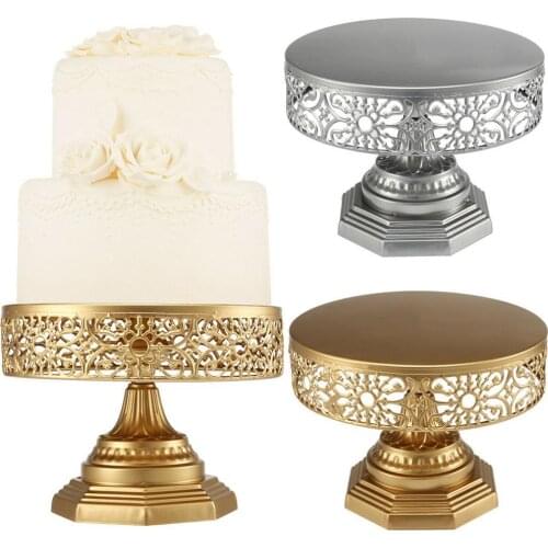 80% New Arrival 2021 Retro Wedding Cake Stand Round Metal Event Party Display Pedestal Plate Decor