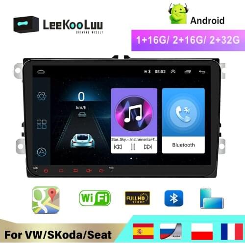 LeeKooLuu Car Radio 2 Din Android Autoradio GPS Multimedia for VW Volkswagen SKODA Octavia GOLF 5 Golf 6 POLO PASSAT B5 B6 JETTA