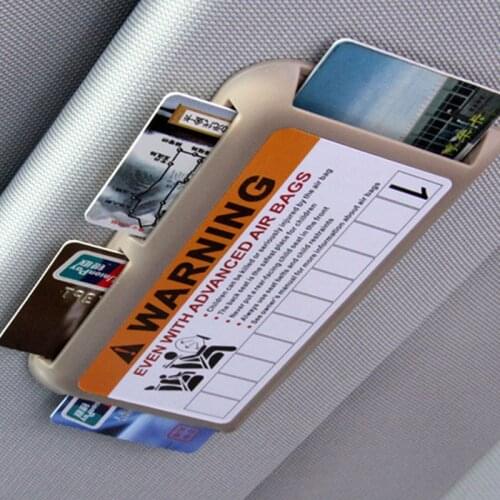 Car Storage Supply Stickers Sun Visor Organizer Card Holder Slot Plate Holder Warning Decoration Parking Card Car-styling