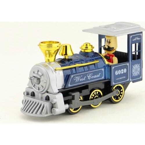Free Shipping/Diecast Toy Model/Classical West Coast Train/Pull Back/Sound & Light Car/Educational Collection/Gift For Children