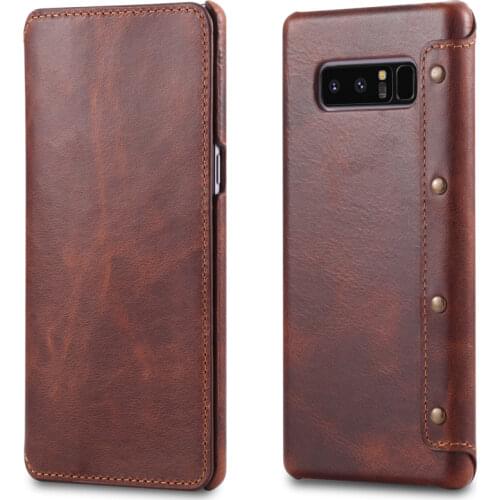 Luxury Real Leather Etui For Coque Samsung S10 Case S10Plus Samsung Galaxy S9 S10 Plus Flip Cover for Samsung Note 9 Case S10e