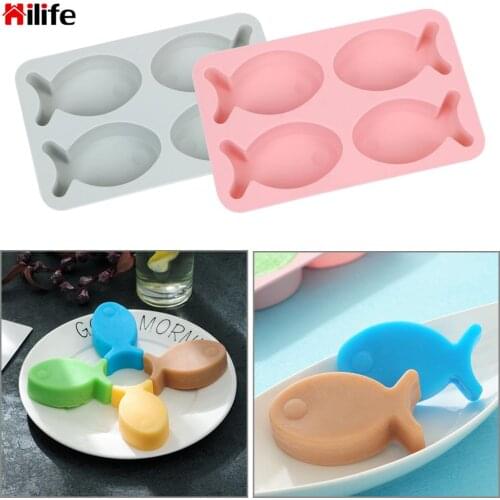 Four Cute Fish Mould Bakeware Cake Mold 3D Cookie Plunger Gadgets Kitchen Accessories Cooking Tools