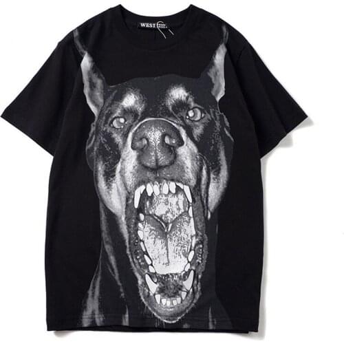 New luxury Men Women Novelty High Doberman Pinscher Dog T Shirts T-Shirt Hip Hop Skateboard Parkour Street Cotton Tee Top
