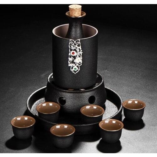 Ceramics Sake Cup Japanese Eco Friendly Bottle Classic Sake Set Flask Creative Round Dispensador De Cerveza Wine Box BD50BS