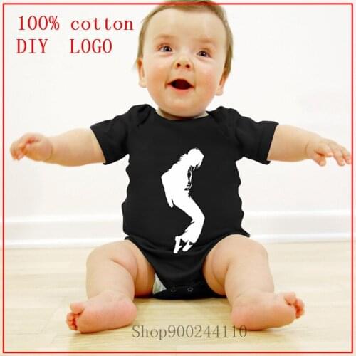 Michael Jackson white Newborn Bodysuit baby Summer Clothes Boys Girls Jumpsuit Short Sleeve Cotton Clothes Infant Outfits