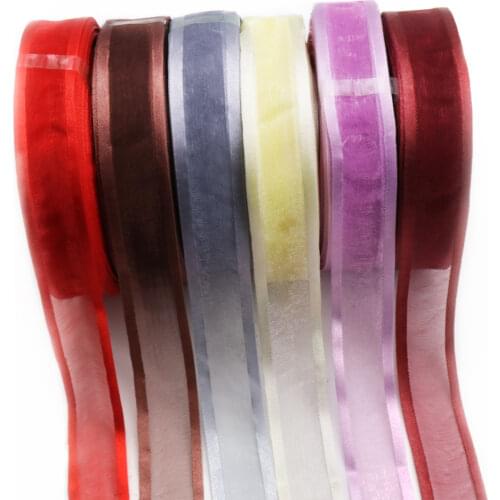 10Yard Lace Satin Edge Organza Ribbon 2.5cm Snow yarn Gift Box Ribbon Bow Hair Wedding Christmas Decoration Lace Crafts