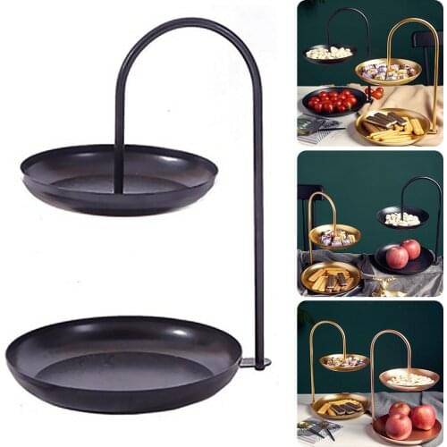 Light Luxury Style Fruit Tray Double Layer Candy Tray Home Living Room For Party Food Display Stand Fruit Candy Dish Shelves