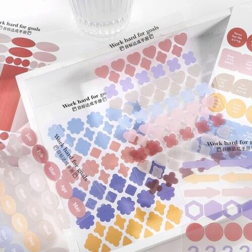 Journamm 6pcs Week Month for Diary Deco Kawaii Stationery Supplies Planner Stickers Junk Journal Scrapbooking Label Stickers