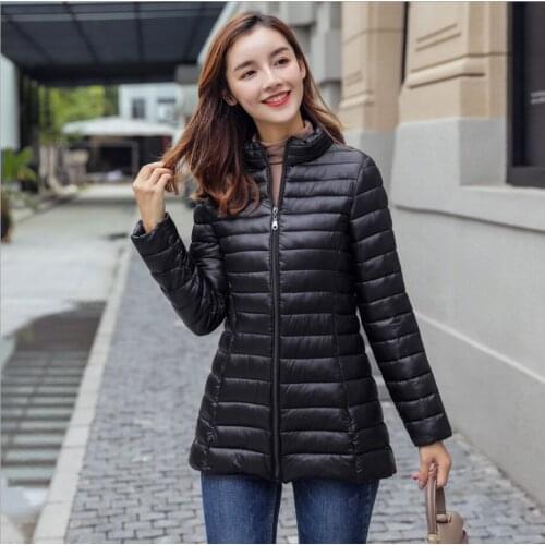 2021 New Winter Jackets Women White Duck Down Long Coat Female Padded Parkas Ultra Light Portable Down Coats for Women Outerwear