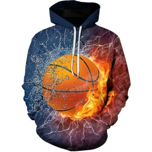 New red flame basketball/hoodie 3D sweatshirt blue flame mens and womens hoodies summer and fall street hoodies
