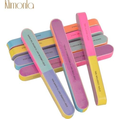 10Pcs/Set Mix Color Polished Nail File Polishing Strip Block Sanding Buffer Nail Art Practical Manicure Tools Random Sending