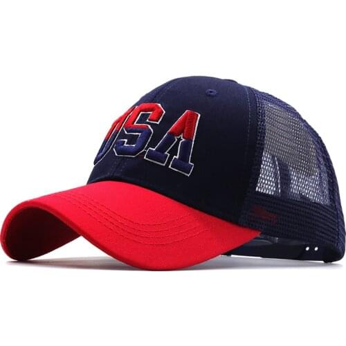 Simple Brand USA Flag Baseball Cap For Men Women Mesh Snapback Hat Unisex America Embroidery Hip Hop Caps Gorras Casquette