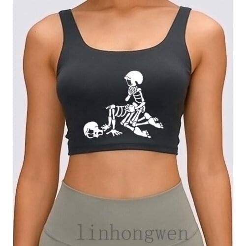 Sex Love And Skeleton Women Tank Top Gift Spring Autumn Create Cotton Cool Size Over Size S-XL Male Comfortable Crop Top