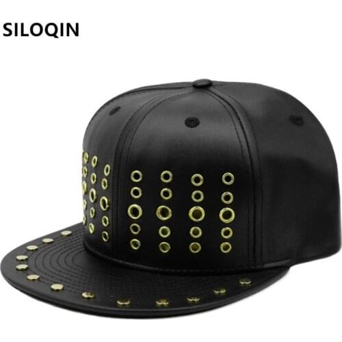 SILOQIN Adjustable 2021 Spring New Punk Style Hip Hop Caps For Men Women Novelty Headdress Decoration Flat Brim Cap Couple Hats