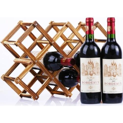 Collapsible Wine Racks Wooden Wine Bottle Holder Bar Cabinet Wine Decorative Display Stand Creative Retro Bottle Rack Organizers