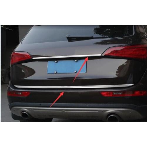 Car Styling For Audi Q5 2009 2010 2011 2012 2013 2014 2015 2016 Exterior Stainless Steel Rear Trunk Steamer Lid Cover Trim 1Pcs