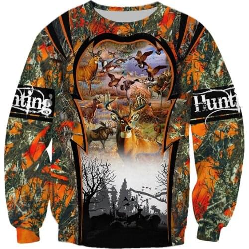 Harajuku Fashion Zip Hooded Hunting Camo Pattern 3D Print Men Hoodies/sweatshirt Long Sleeve Pullovers Unisex Streetwear DW0815