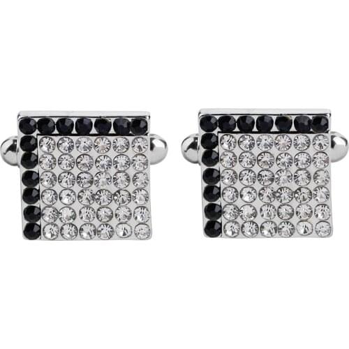 Trendy Sliver Metal Zinc Alloy Shirt Square Cufflinks For Men For Wedding Party