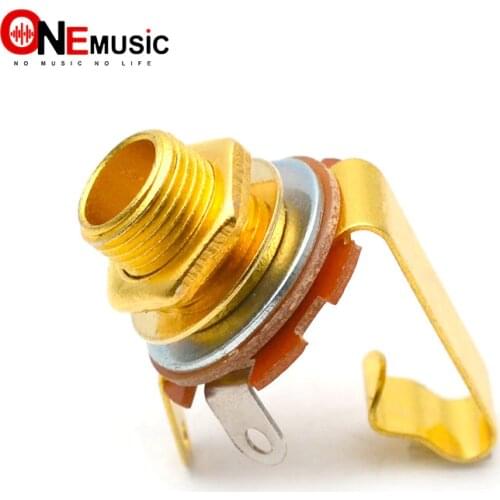 Vintage 1/4" Mono Input Jack Plug Socket for Electric Guitar Bass Guitar Pickup output Jack Plug Socket 6.35 Gold