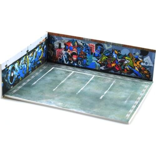 1:64 Car Model Diorama Graffiti Corner Scenery Photo Background Parking Display
