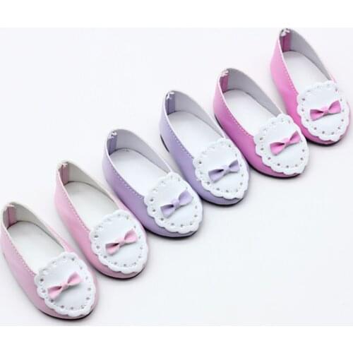 1Pair Lace PU Leather Doll Shoes for 18 Inch Girl Doll and 43cm Baby Doll Shoes Accessories Toys Gift