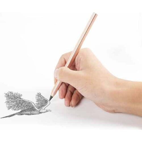 1pcs Fashion Metal Pencil High Quality Square Without Ink Durable High-end Signature Pen Business Office Student Supplies