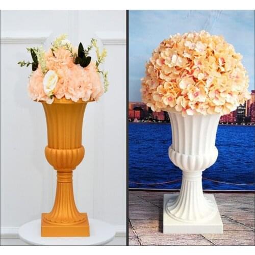 2pcs Roman Columns Upright Pillar Arches Flower Pots European Road Leading Wedding Scene Props Plastic Flower Pots Decorations