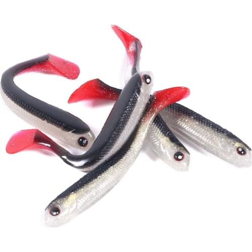 5PCS/Set Soft Fishing Lure soft 7.5cm Fish Tackle Artificial Bait Vivid Lures Silicone Tackle Crankbait